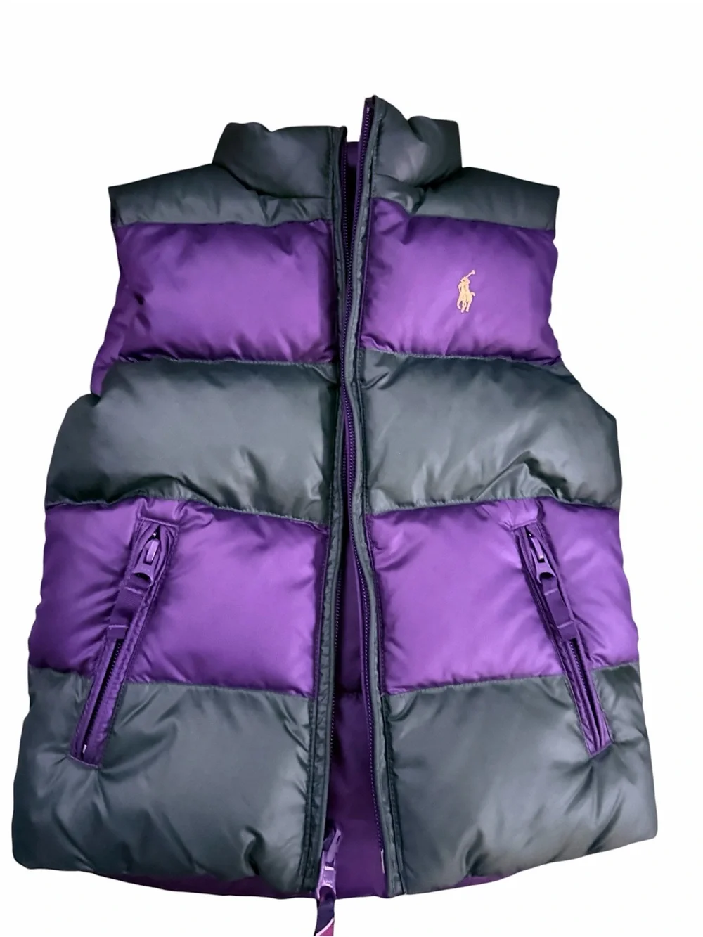 Ralph Lauren NWOT down reversible purple /green puffer vest